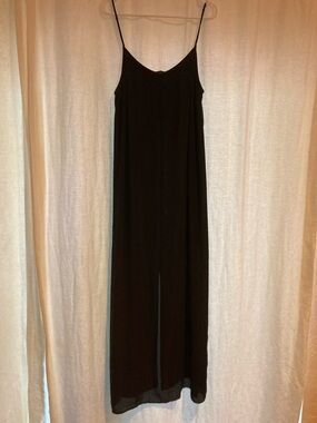 J. Crew Black Spaghetti-Strap long slip dress